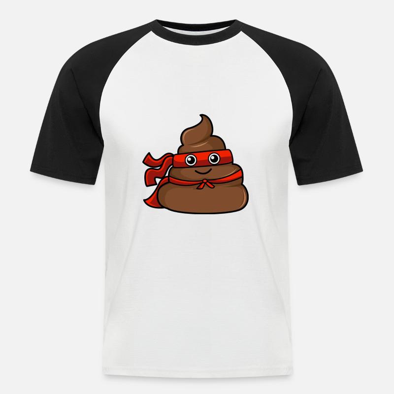 Cacca di supereroe - Maglia da baseball a manica corta da uomo - bianco/nero