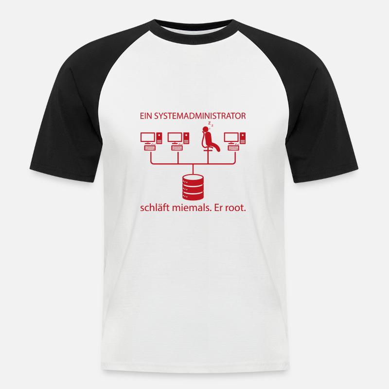 Systemadministrator Programming Geschenk - Männer Baseball-T-Shirt - Weiß/Schwarz