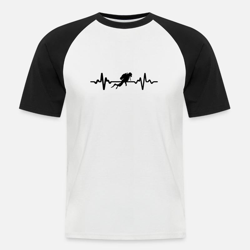 Diving Dive Dive - Men's Baseball T-Shirt - white/black