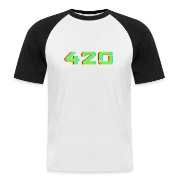 420 Weed Joint Kiffer Geschenkidee Mary Jane - Männer Baseball-T-Shirt - Weiß/Schwarz - Vorne - Nik (191cm)