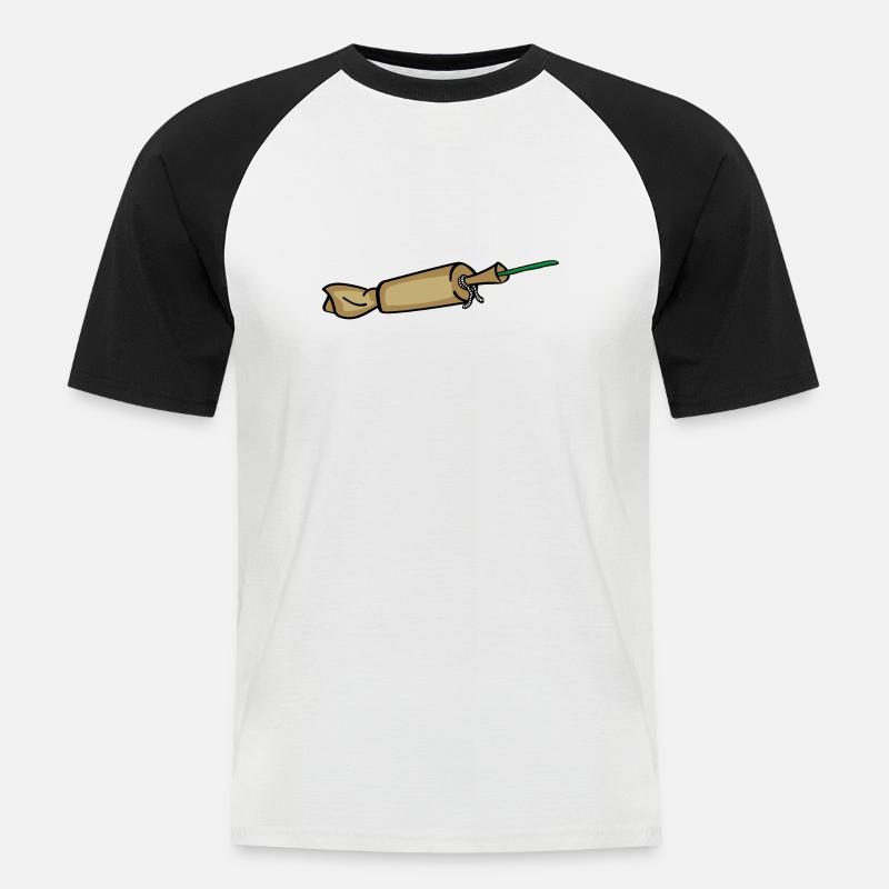 Spanish Cracker Firecracker - Men's Baseball T-Shirt - white/black