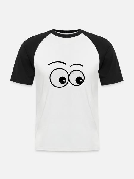 eyes - Men's Baseball T-Shirt - white/black