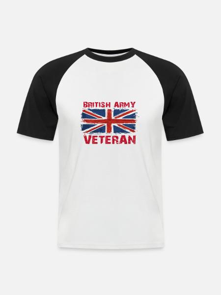 British Army Veteran - Männer Baseball-T-Shirt - Weiß/Schwarz
