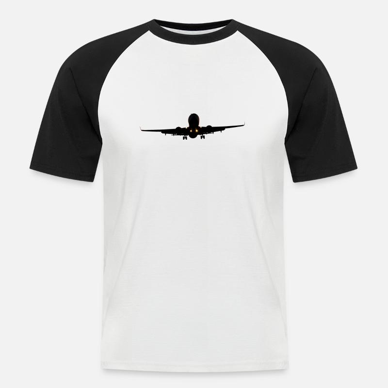 Flugzeug wird landen - Männer Baseball-T-Shirt - Weiß/Schwarz