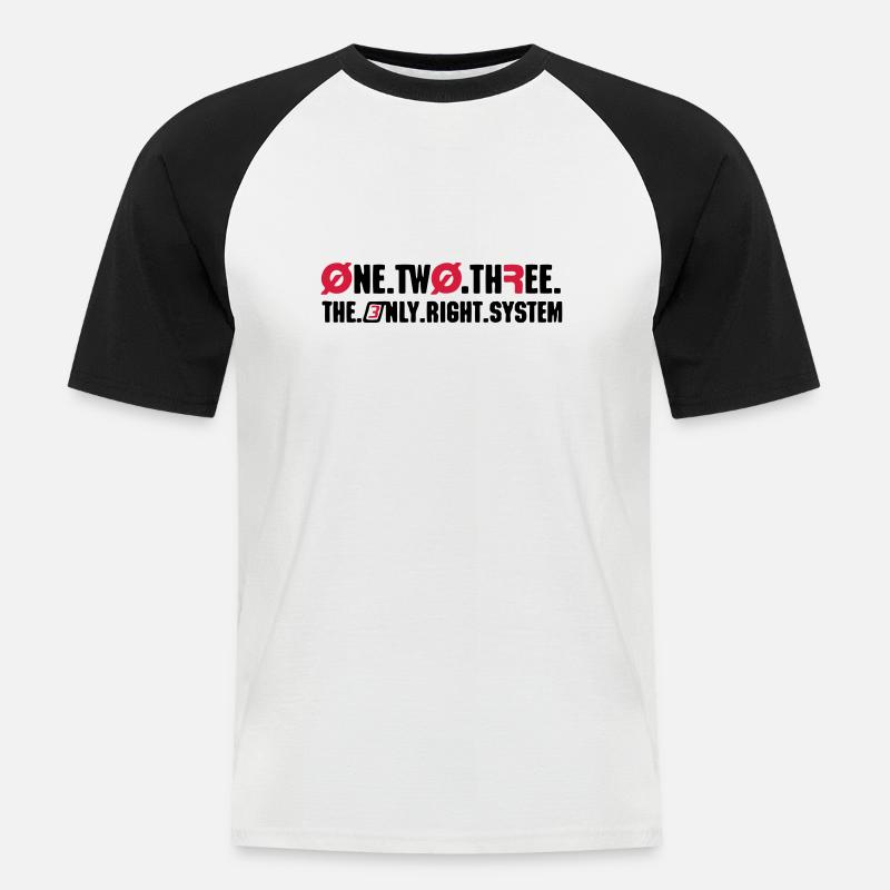 Right System - Männer Baseball-T-Shirt - Weiß/Schwarz