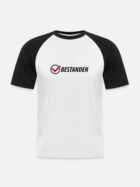 bestanden__f2 - Männer Baseball-T-Shirt - Weiß/Schwarz