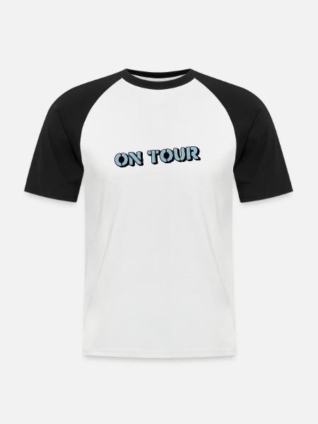 on tour - Männer Baseball-T-Shirt - Weiß/Schwarz