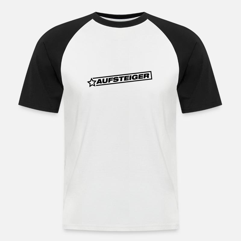 aufsteiger_yu1 - Männer Baseball-T-Shirt - Weiß/Schwarz