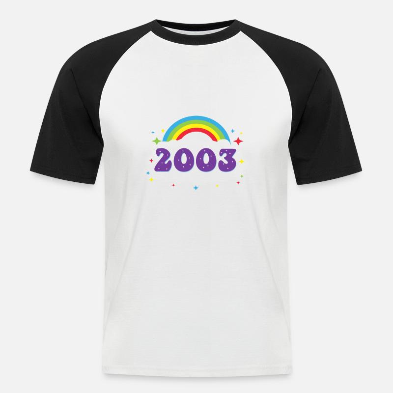 2003 Rainbow - Männer Baseball-T-Shirt - Weiß/Schwarz