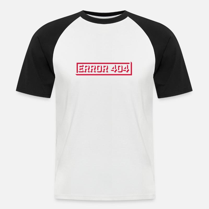 Meldung Error 404 Computer - Männer Baseball-T-Shirt - Weiß/Schwarz