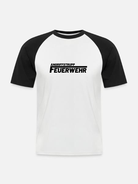 Angriffstrupp Freiwillige Feuerwehr - Männer Baseball-T-Shirt - Weiß/Schwarz
