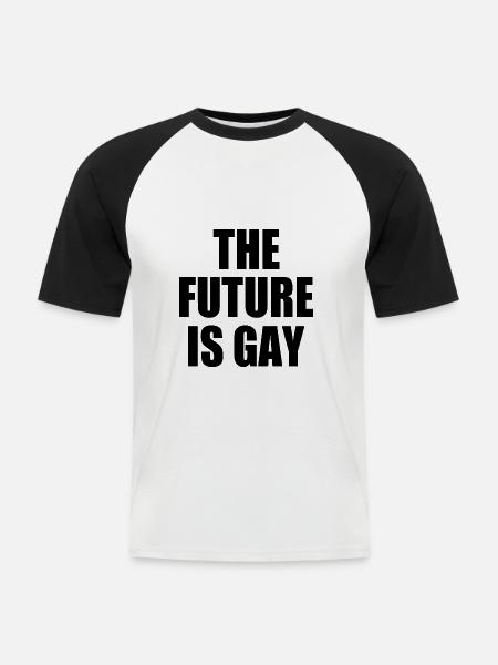 the future is gay - Men's Baseball T-Shirt - white/black