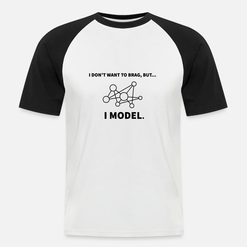 Model Datenwissenschaft Informatik Geschenk - Männer Baseball-T-Shirt - Weiß/Schwarz