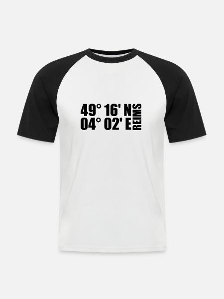 Reims Coordinates - Men's Baseball T-Shirt - white/black