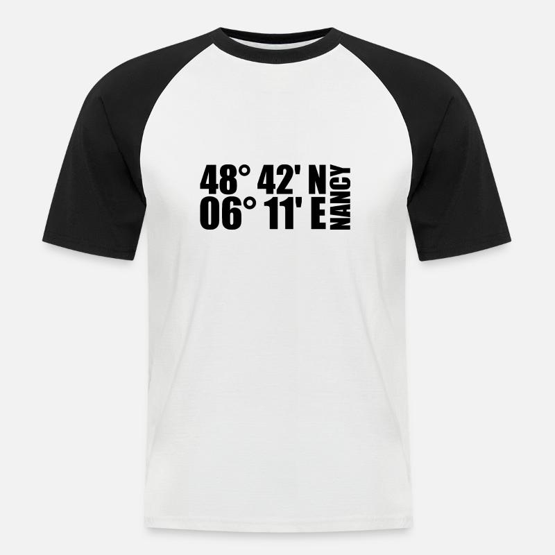 Nancy Coordinates - Men's Baseball T-Shirt - white/black