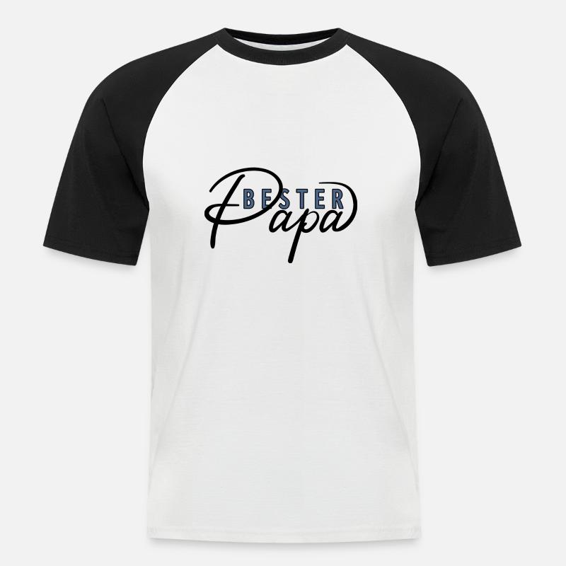 Bester Papa - Männer Baseball-T-Shirt - Weiß/Schwarz