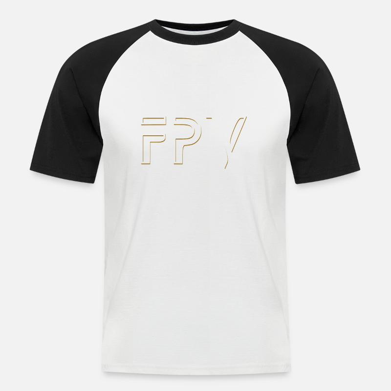 FPV Drohne - Männer Baseball-T-Shirt - Weiß/Schwarz