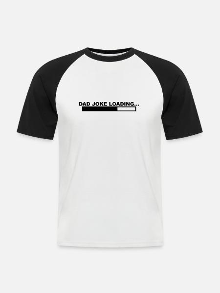 Et cool "Dad Joke Loading" design til ham - Kortærmet herre-baseballshirt - hvid/sort