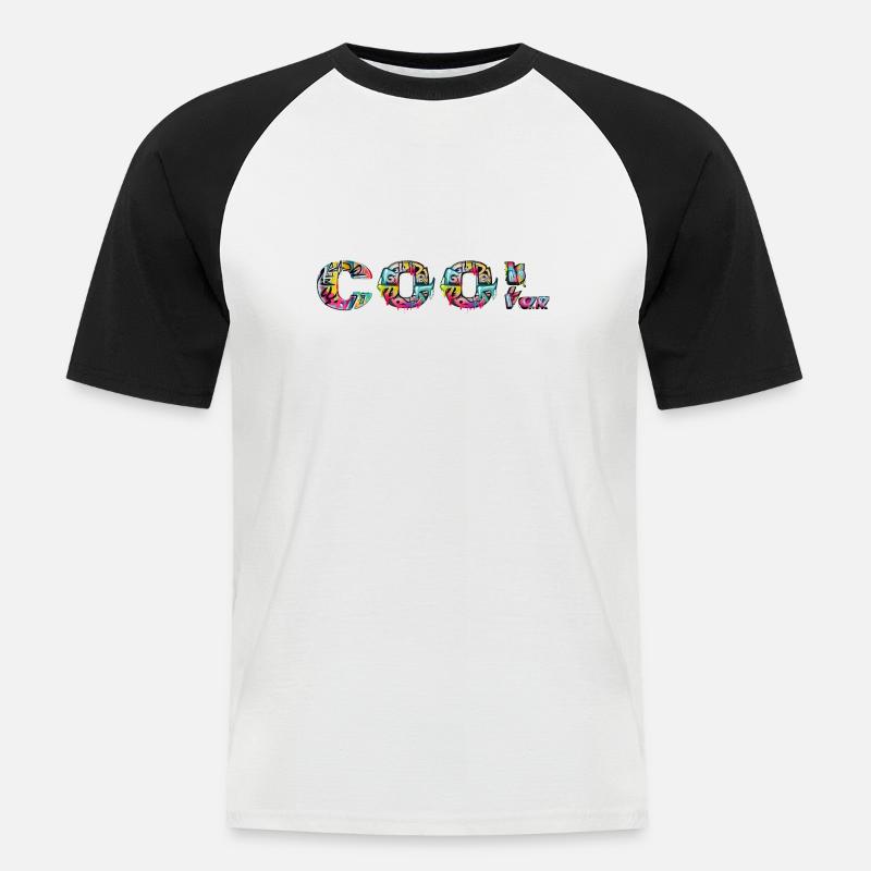 Cool Graffiti - Männer Baseball-T-Shirt - Weiß/Schwarz