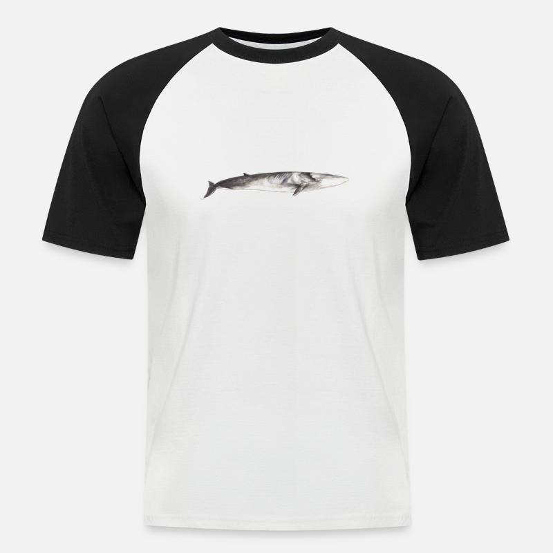 Finnwal Balaenoptera physalus - Männer Baseball-T-Shirt - Weiß/Schwarz