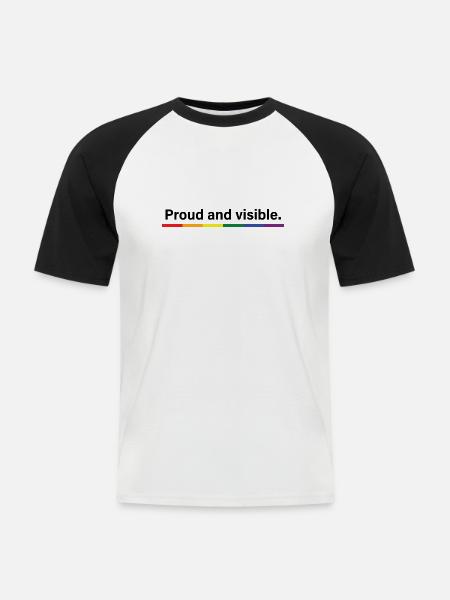 Proud and visible - Men's Baseball T-Shirt - white/black