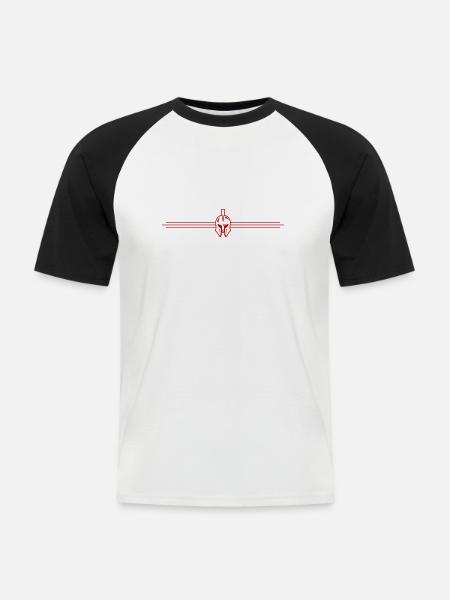 Spartaner Helm Logo - Männer Baseball-T-Shirt - Weiß/Schwarz