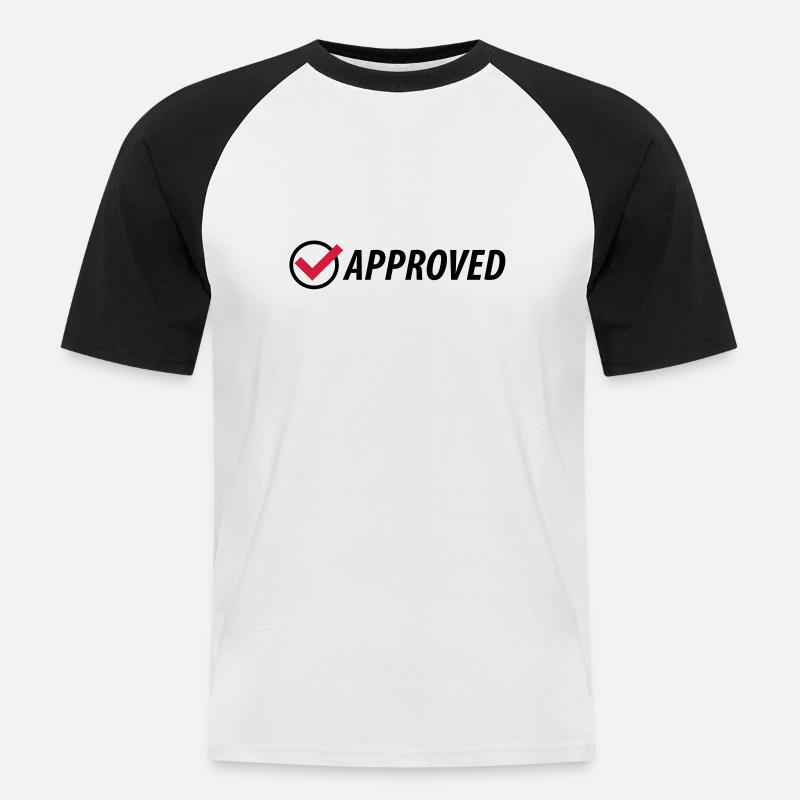 approved__f2 - T-shirt baseball manches courtes Homme - blanc/noir