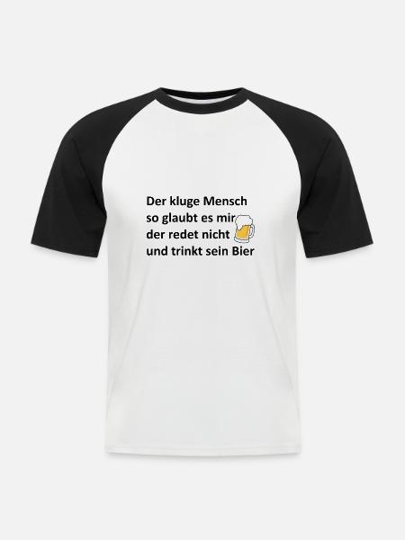 Bier Spruch - Männer Baseball-T-Shirt - Weiß/Schwarz