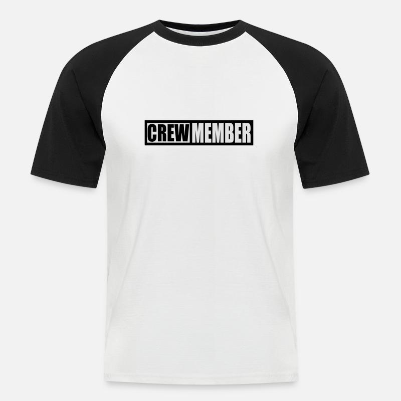 crew_2f_ - Männer Baseball-T-Shirt - Weiß/Schwarz