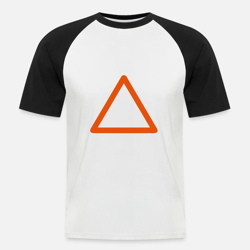 empty triangle panel add text - Men's Baseball T-Shirt - white/black
