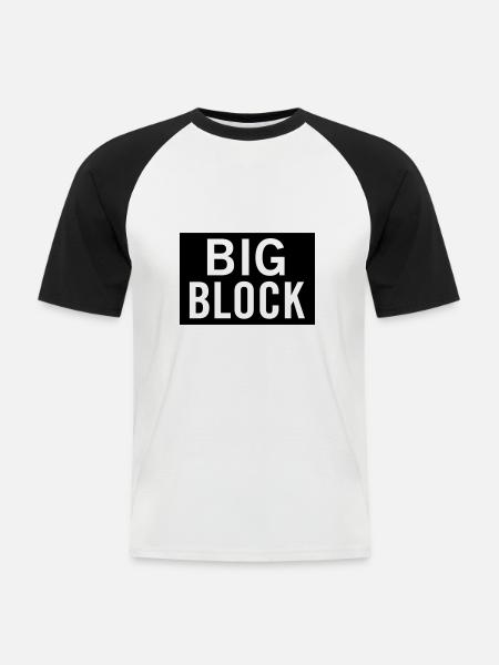Gros bloc - T-shirt baseball manches courtes Homme - blanc/noir