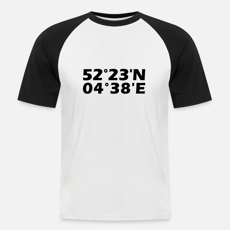 Haarlem Coordinates - Men's Baseball T-Shirt - white/black
