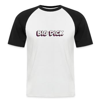 Großer Penis lustiger Text - Männer Baseball-T-Shirt - Weiß/Schwarz - Vorne - Nik (191cm)