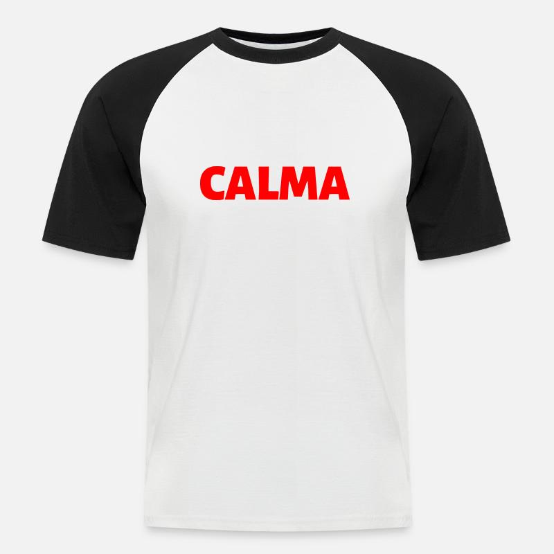 ruhig Spanisch Sprache - Männer Baseball-T-Shirt - Weiß/Schwarz