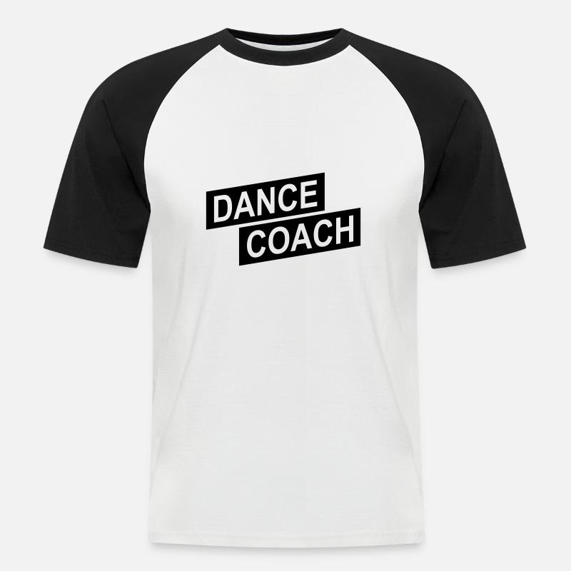 dance coach up - Männer Baseball-T-Shirt - Weiß/Schwarz