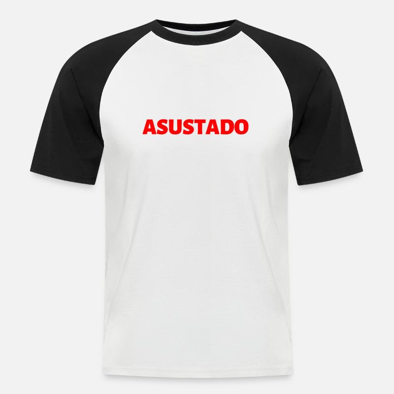 verängstigt Spanisch Sprache - Männer Baseball-T-Shirt - Weiß/Schwarz