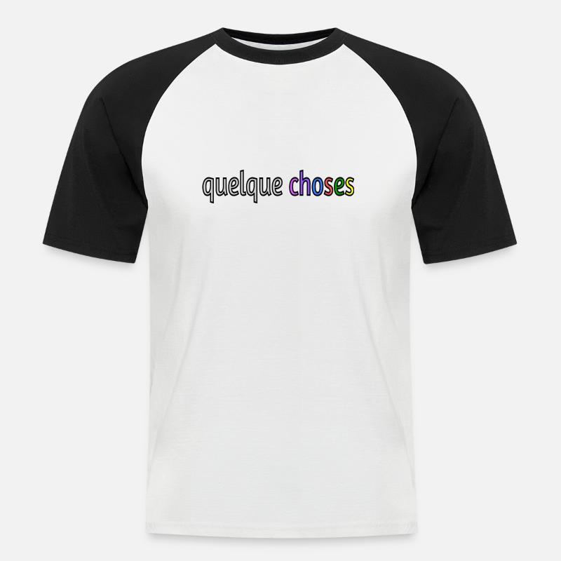 Quelques choses - Männer Baseball-T-Shirt - Weiß/Schwarz