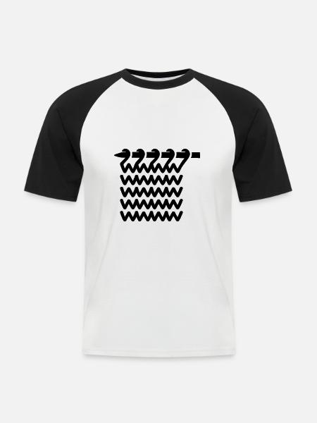 Stricken - Männer Baseball-T-Shirt - Weiß/Schwarz