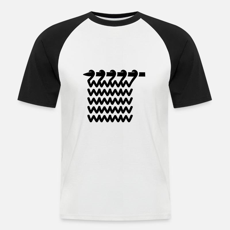Stricken - Männer Baseball-T-Shirt - Weiß/Schwarz