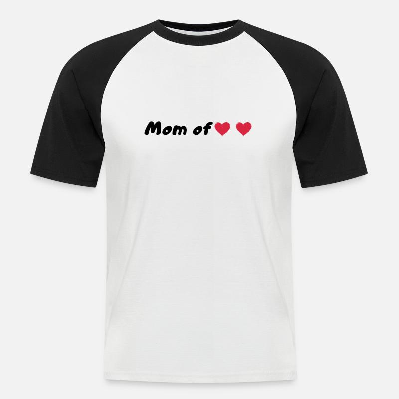Mutter von zwei Kindern - Männer Baseball-T-Shirt - Weiß/Schwarz