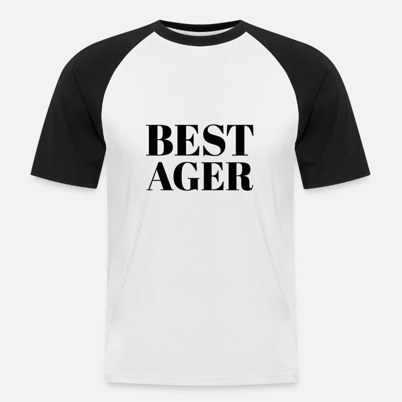 BEST AGER - GENERATION 50PLUS - Männer Baseball-T-Shirt - Weiß/Schwarz