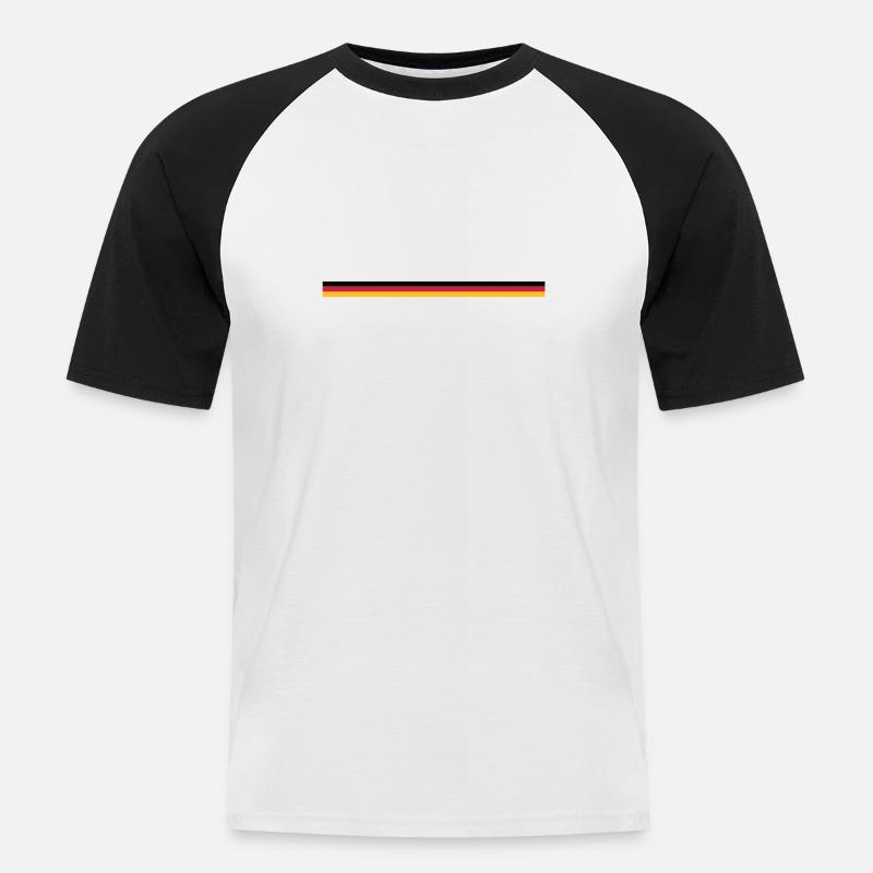 schwarz rot gold - Männer Baseball-T-Shirt - Weiß/Schwarz