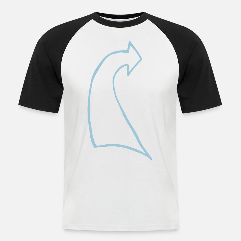 pfeile8, Feil, dick, gerundet - Männer Baseball-T-Shirt - Weiß/Schwarz