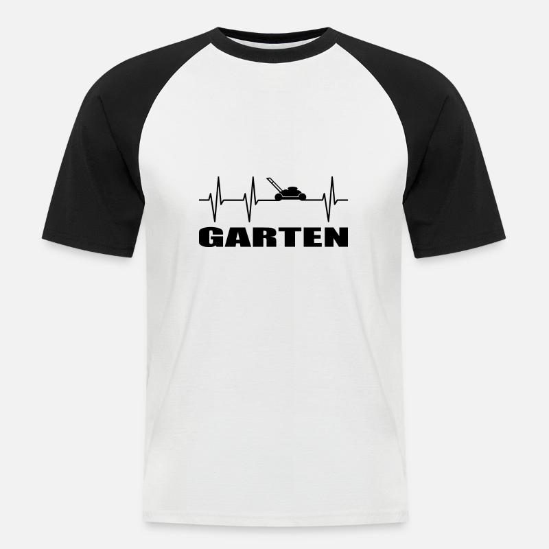 Garten - Männer Baseball-T-Shirt - Weiß/Schwarz