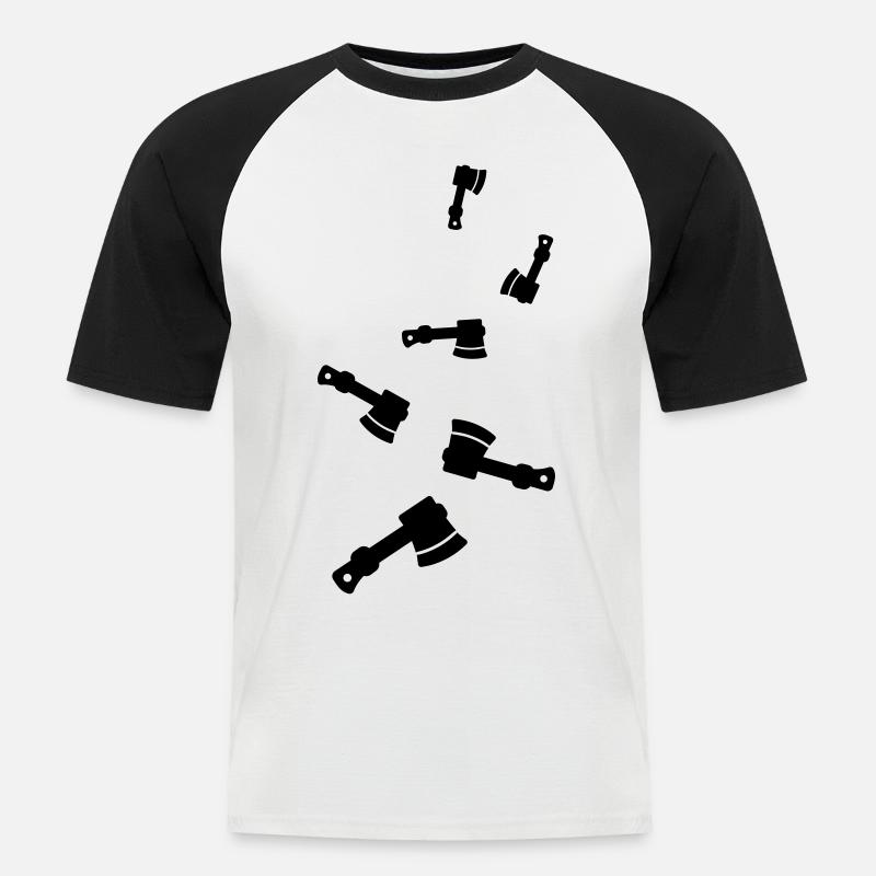 Kletterausrüstung eispickel - Männer Baseball-T-Shirt - Weiß/Schwarz