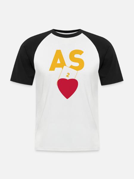 As de Coeur - T-shirt baseball manches courtes Homme - blanc/noir