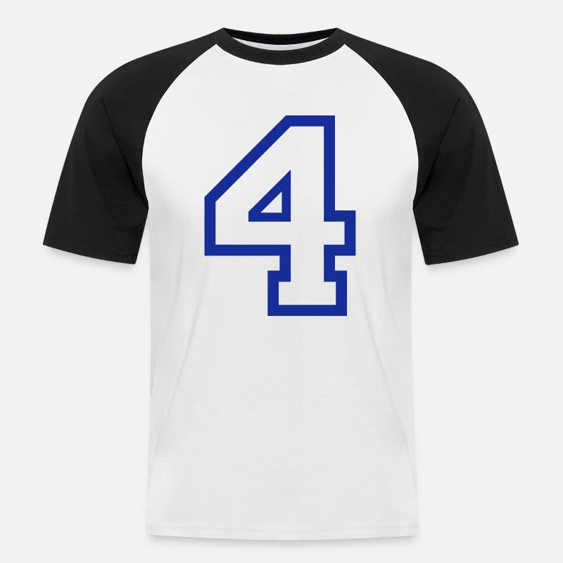 DIE NUMMER VIER - 4 - Männer Baseball-T-Shirt - Weiß/Schwarz