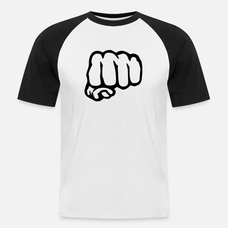Faust - Männer Baseball-T-Shirt - Weiß/Schwarz