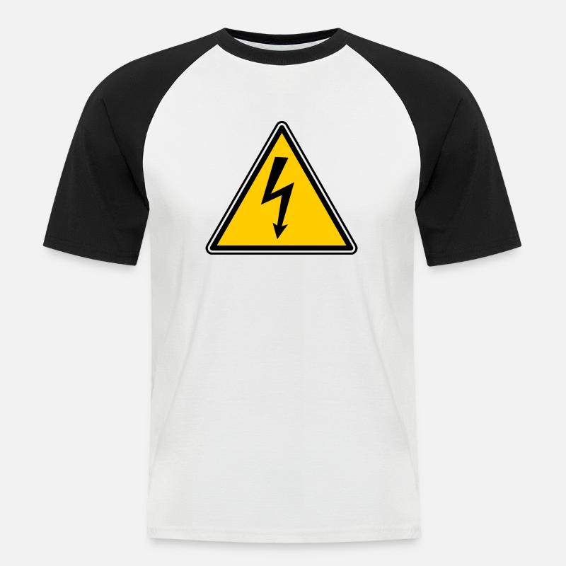 lightbulb light bulb gluehampe lamp7 - Men's Baseball T-Shirt - white/black