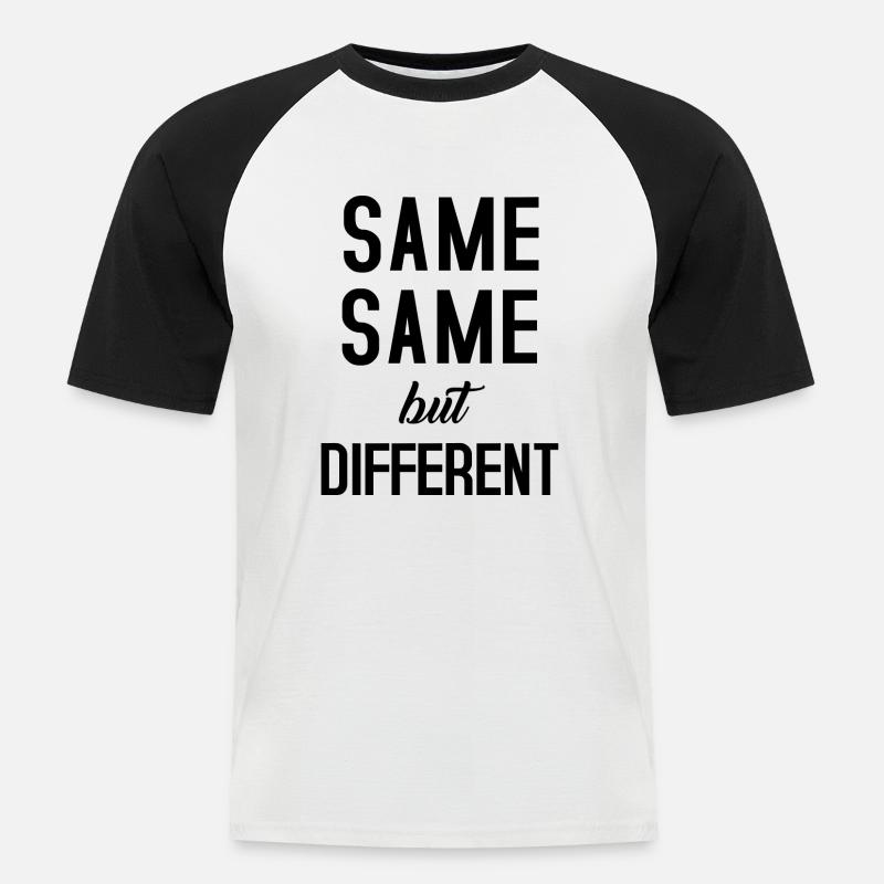 Same Same - Männer Baseball-T-Shirt - Weiß/Schwarz